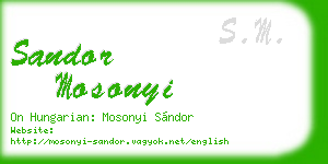 sandor mosonyi business card